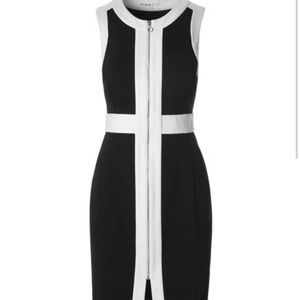 Black Front Zip Shift Dress